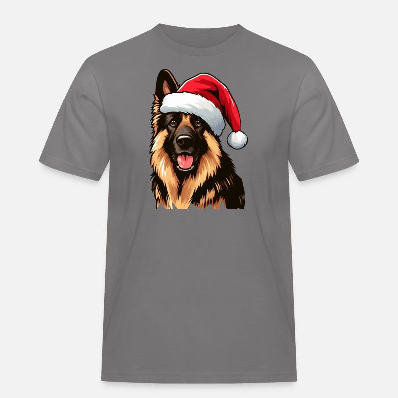 Deutscher Schäferhund Der Weihnachtsmann - Männer Workwear T-Shirt - Grau