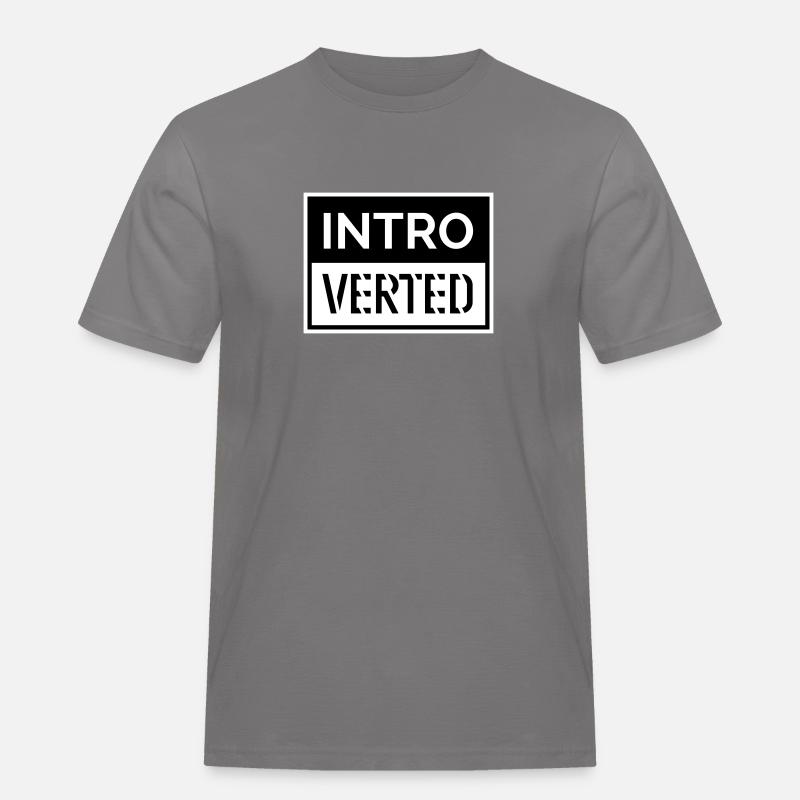 Introvertiert - Männer Workwear T-Shirt - Grau