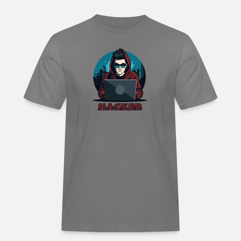 Hacker Sonnenbrille Hacker Anonymous Hacker - Männer Workwear T-Shirt - Grau