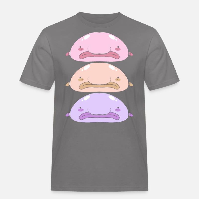 Blobfisch Tiefsee Grumpy Introvertiert Geschenk - Männer Workwear T-Shirt - Grau