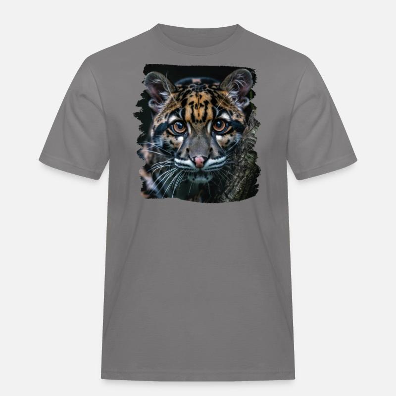 Clouded Leopard Nebelparder - Männer Workwear T-Shirt - Grau