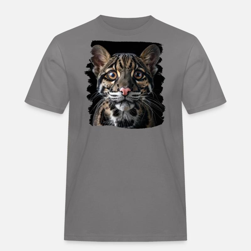 Clouded Leopard Nebelparder - Männer Workwear T-Shirt - Grau