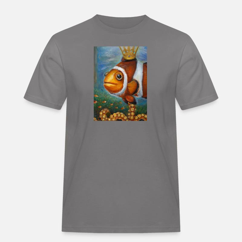 Clownfisch mit einer Krone - Männer Workwear T-Shirt - Grau