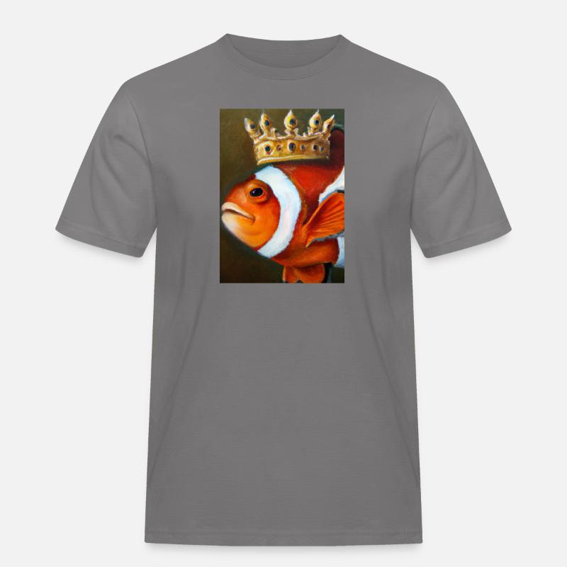 Clownfisch mit einer Krone - Männer Workwear T-Shirt - Grau