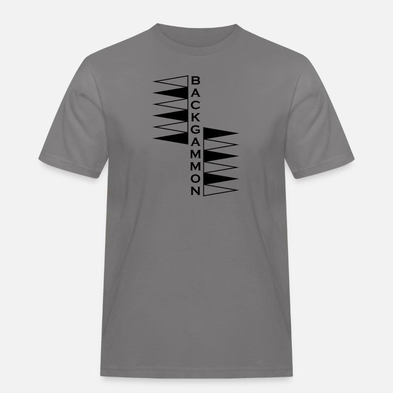 boardgame chess backgammon game night - Männer Workwear T-Shirt - Grau