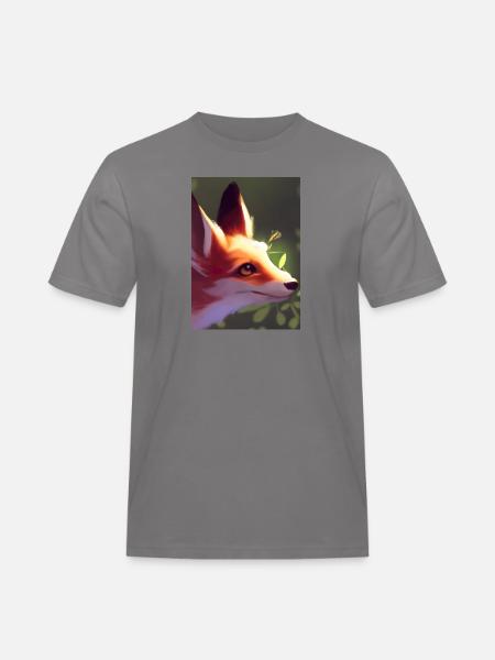 Niedliche Fuchs-Malerei - Männer Workwear T-Shirt - Grau
