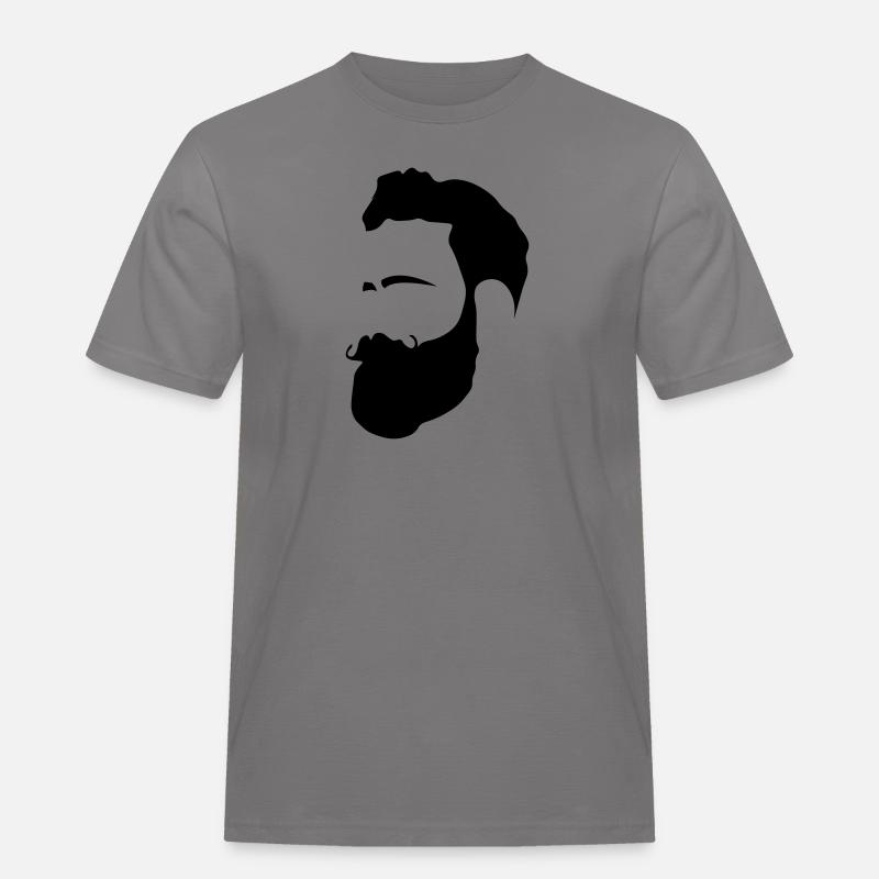 Mann mit Bart - Männer Workwear T-Shirt - Grau