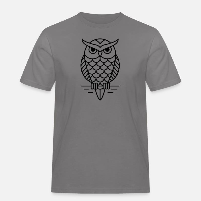 Eule Vogel Geschenk Hipster - Männer Workwear T-Shirt - Grau