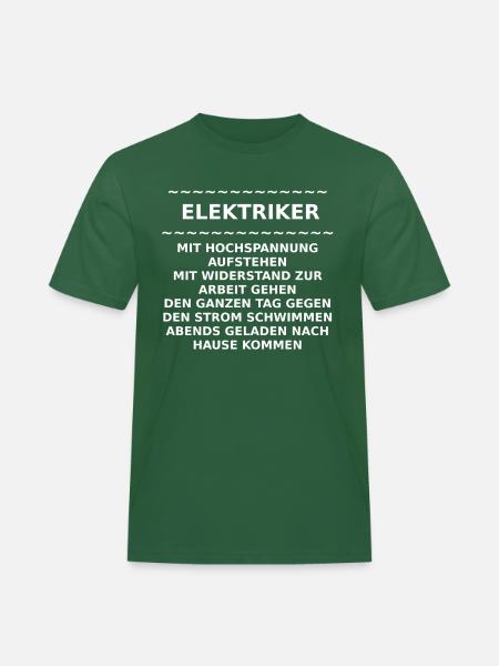 elektriker - Männer Workwear T-Shirt - Flaschengrün