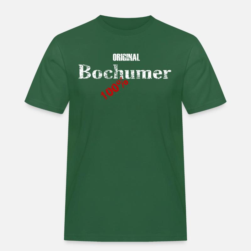 Original Bochumer 100% - Männer Workwear T-Shirt - Flaschengrün