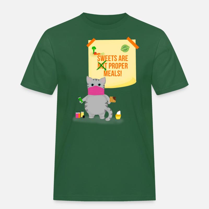 Sweets are not proper meals - Männer Workwear T-Shirt - Flaschengrün