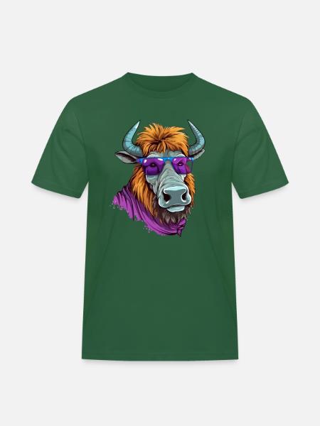 Jik le bison - T-shirt Workwear homme - vert bouteille