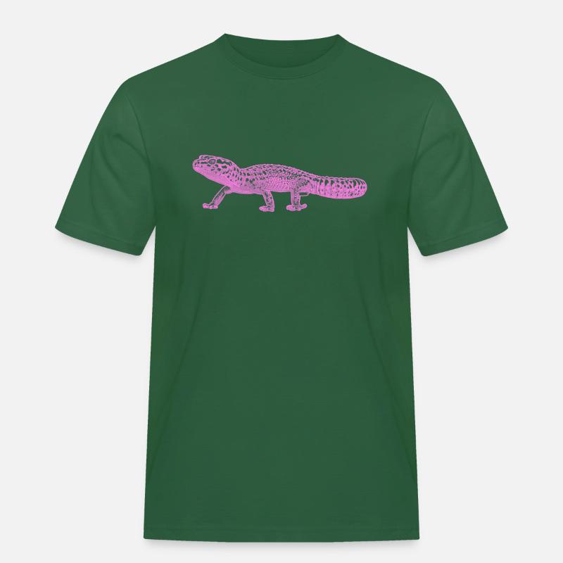 Leopardengecko - Männer Workwear T-Shirt - Flaschengrün