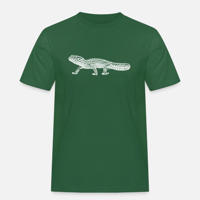 Leopardengecko - Männer Workwear T-Shirt - Flaschengrün