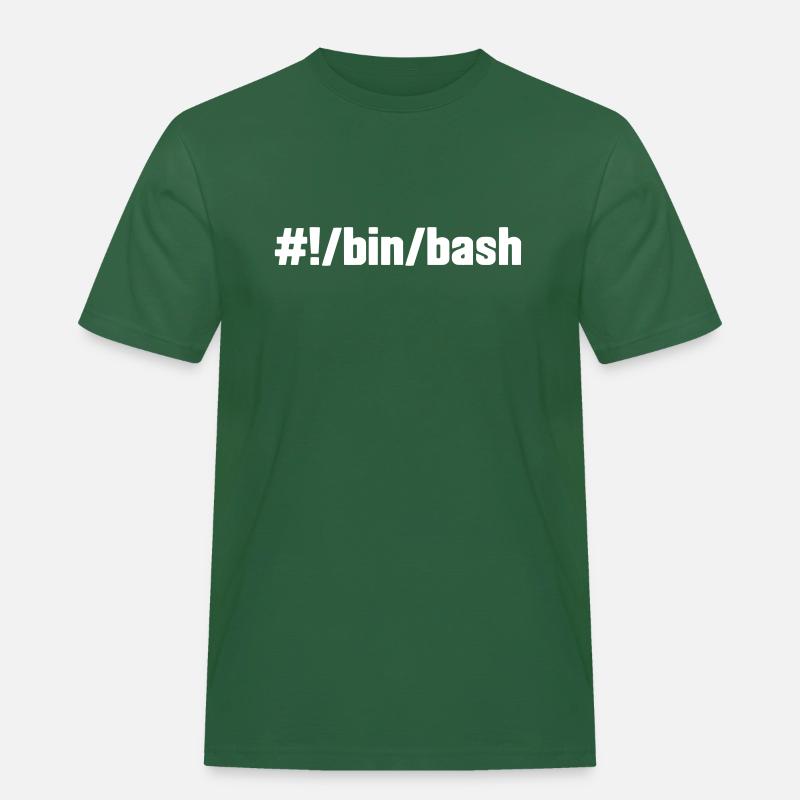 #!/bin/bash - Linux Shell - T-shirt Workwear homme - vert bouteille