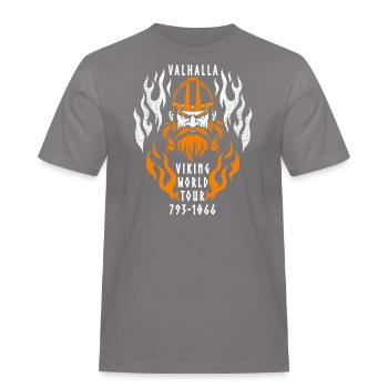 Viking World Tour - Men's Workwear T-Shirt - grey - Front - AI Model Male 185 dark (185cm)