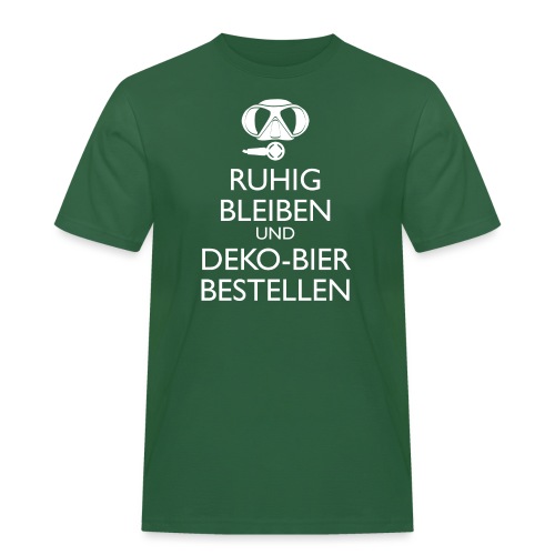 Ruhig bleiben und Deko-Bier bestellen Umhängetasc - Männer Workwear T-Shirt