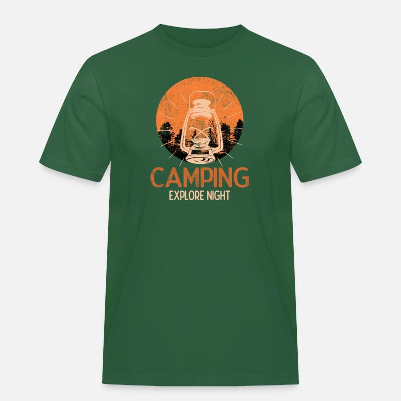 Camping Camping EXPLORE NIGHT - Männer Workwear T-Shirt - Flaschengrün