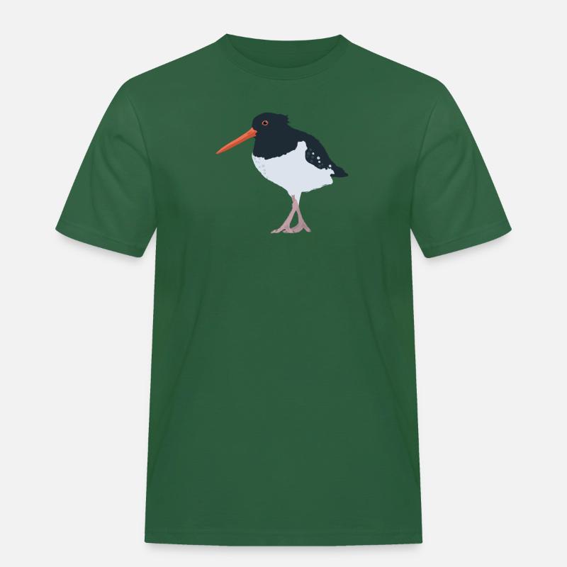 Austernfischer illustriert - Männer Workwear T-Shirt - Flaschengrün