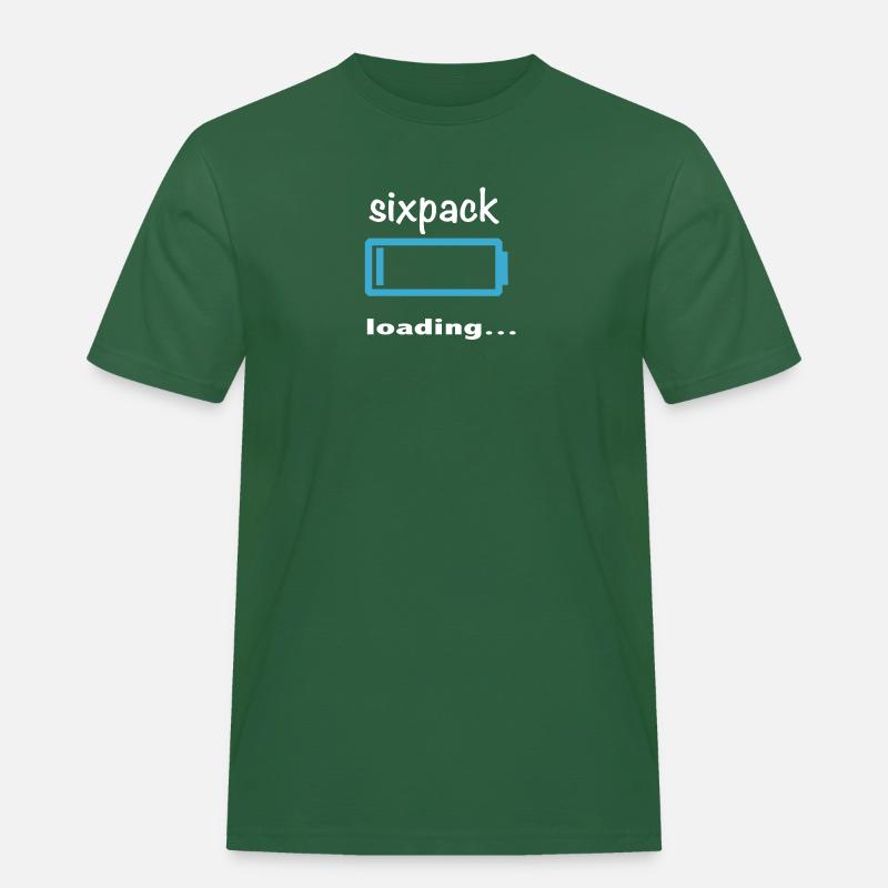 sixpack loading - Männer Workwear T-Shirt - Flaschengrün