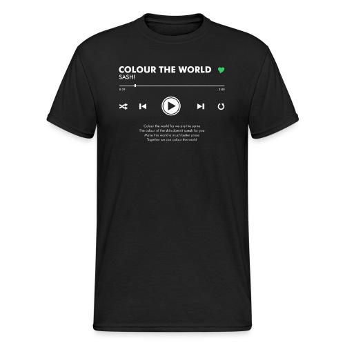COLOUR THE WORLD - Play Button & Lyrics - Men's Gildan Heavy T-Shirt