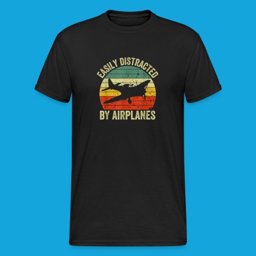 Easily Distracted by Airplanes - Männer Gildan Heavy T-Shirt