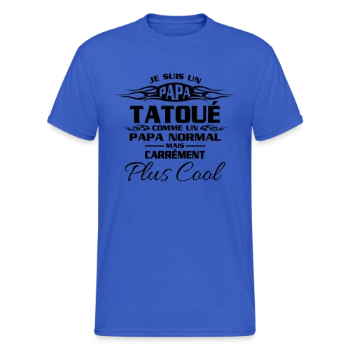 Papa Tatoué Stylé - T-shirt Gildan épais homme