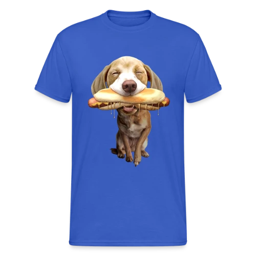 Chien Gourmand Hotdog - T-shirt Gildan épais homme