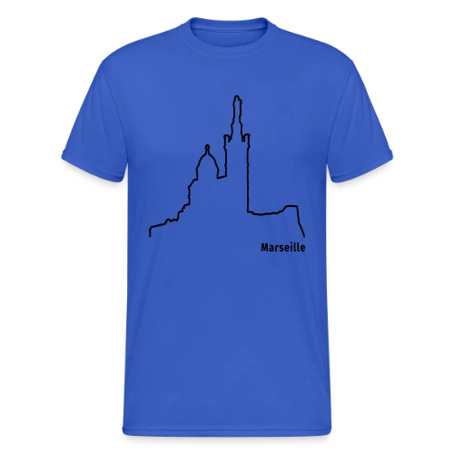 Skyline Marseille Bonne Mère - T-shirt Gildan épais homme