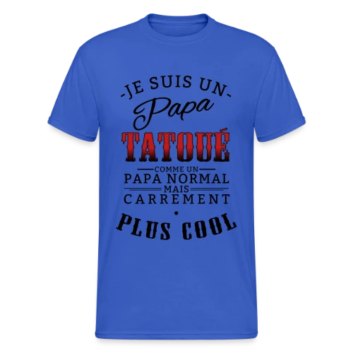 Papa Tatoué & Cool - T-shirt Gildan épais homme