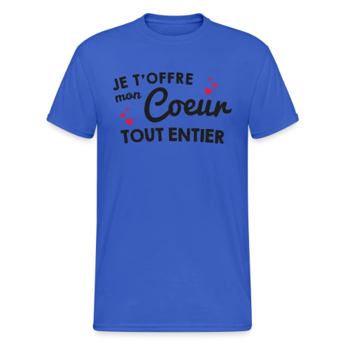 T-shirt Déclaration d'Amour - Mon Cœur Tout Entier - T-shirt Gildan épais homme
