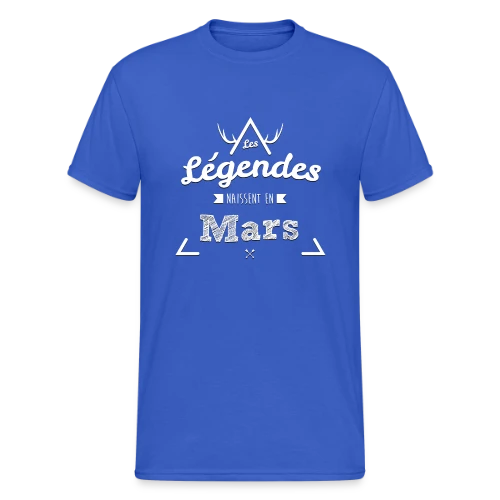T-shirt Les Légendes naissent en Mars - Cadeau Anniversaire - T-shirt Gildan épais homme