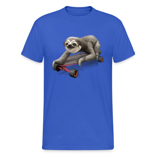 Paresseux Skateur Stylé - T-shirt Gildan épais homme