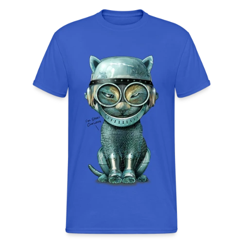 Chat Malin : Curiosité Féline - T-shirt Gildan épais homme