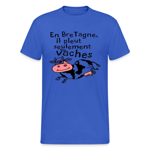 Bretagne Pluie Vaches - T-shirt Gildan épais homme