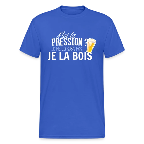 Moi la Pression, Je la Bois ! T-shirt Humour Bière - T-shirt Gildan épais homme