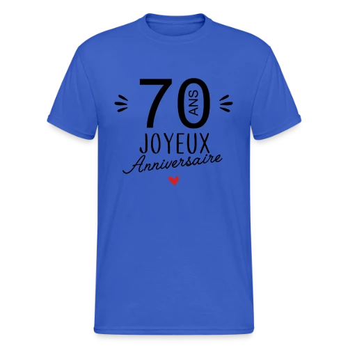 T-Shirt Anniversaire 70 Ans : L'Âge d'Or Célébré - T-shirt Gildan épais homme