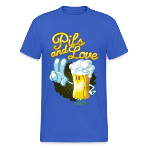 Pils & Love : La Bière et l'Amour en Version Cartoon - T-shirt Gildan épais homme