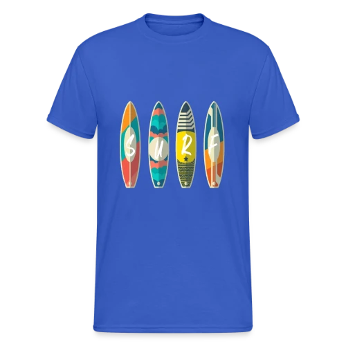 T-shirt Surf : Planche & Soleil | Idée Cadeau Jeunesse - T-shirt Gildan épais homme