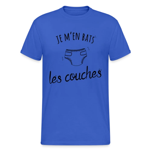 T-shirt Humour "Je M'en Bats Les Couches" - Idée Cadeau Drôle - T-shirt Gildan épais homme