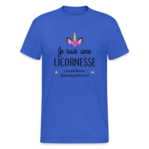 T-shirt Licornesse : Moitié Licorne, Moitié Princesse - T-shirt Gildan épais homme