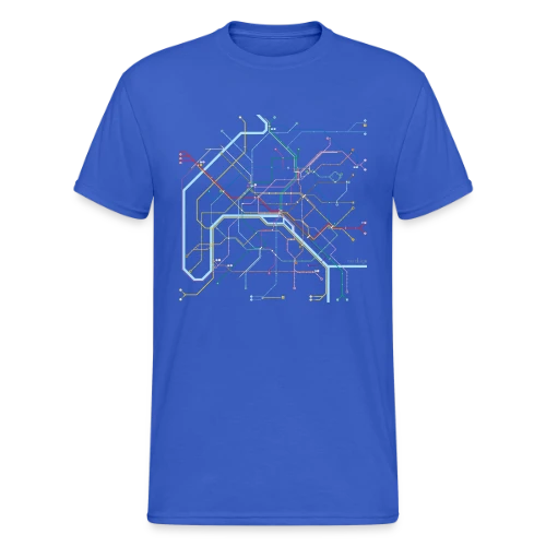 Plan Métro Paris Coloré - T-shirt Gildan épais homme