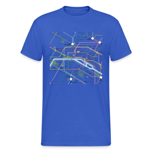 Plan Métro Parisien - T-shirt Gildan épais homme