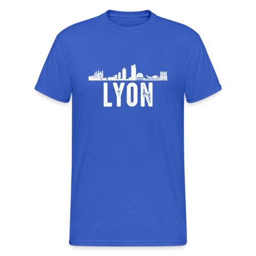 Lyon Minimaliste Blanc - T-shirt Gildan épais homme