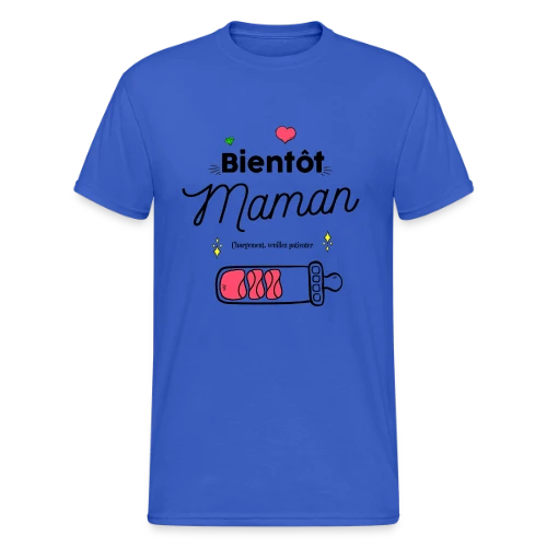 T-shirt Future Maman : Mon Cœur Bat Pour Deux - T-shirt Gildan épais homme