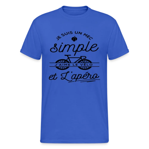 T-shirt "Mec Simple, Vélo & Apéro" - T-shirt Gildan épais homme