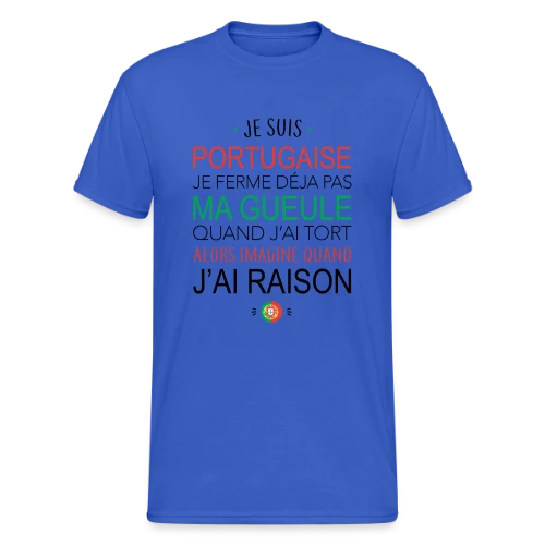 T-Shirt Portugaise : Ma Voix Compte, Toujours Raison ! - T-shirt Gildan épais homme