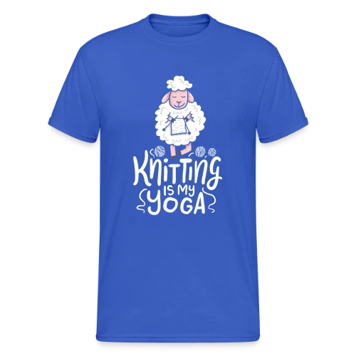 T-Shirt Tricot & Yoga: Knitting Is My Yoga - T-shirt Gildan épais homme