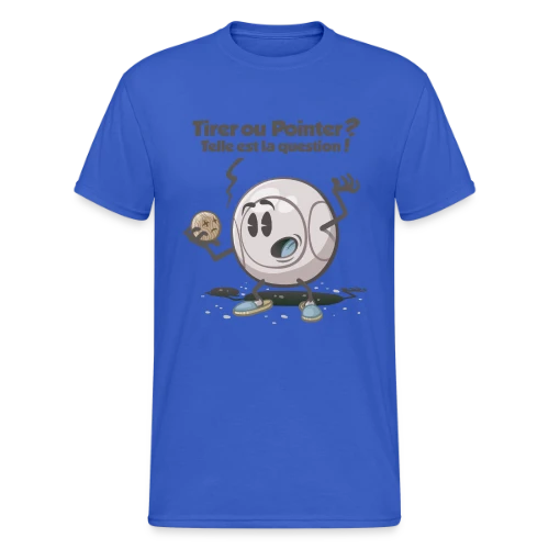 Pétanque : Tirer ou pointer ? - T-shirt Gildan épais homme
