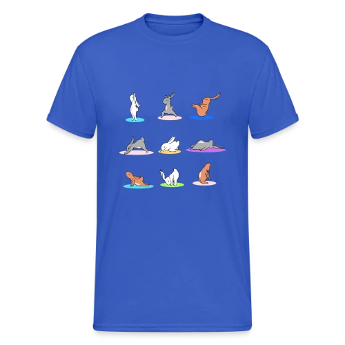 T-Shirt Lapin Yoga: Joyeuses Pâques Zen - T-shirt Gildan épais homme